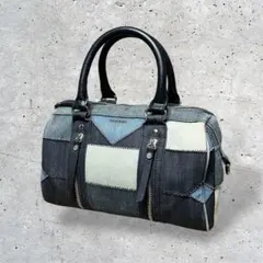 美品　ディーゼル　ショルダーバッグ　ミニボストン　2way　パッチワーク　デニム
