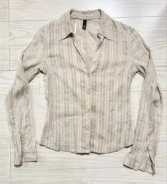 DIVIDED by H&M ストライプ 長袖シャツ ピンクベージュのサムネイル