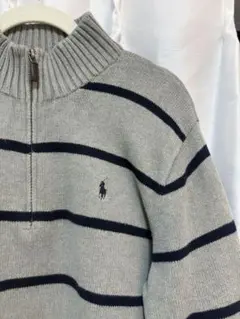 【人気】POLO ハーフジップニット