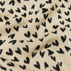 【ご予約用】ランダムハート♡　②モカ　コットンのジャガードニット生地です　秋冬用