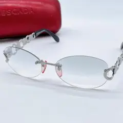 美品 ESCADA エスカーダ リムレス シルバー ブラック m358
