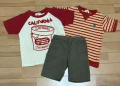 子供服 Tシャツ2枚・ハーフパンツセット