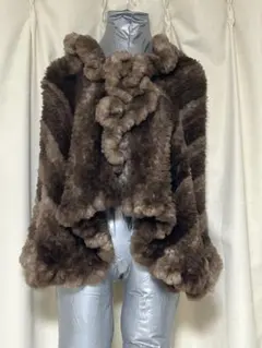ブラウンファーショートコート風　ヌートリア　タグ付未使用　定価59850