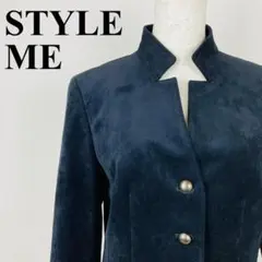 STYLE ME ベロア スタンドカラージャケット ネイビー 11号 1397-のサムネイル