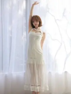 andmary Amelia lace long dress white - メルカリ