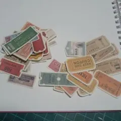 フレークシール　レトロチケット型ステッカー 50枚セット