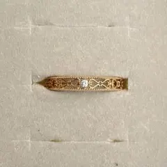 ジュエリーツツミ K10イエローゴールドダイヤモンドリング ピンキーリング 9号