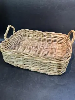 天然素材　持ち手付き　バスケット　カゴ　蔓　つる　インテリア　バスケット