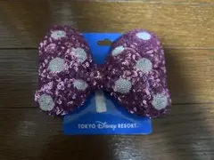 ディズニー　ヘアゴム　ミニーちゃん　リボン　スパンコール　ピンク　新品未使用