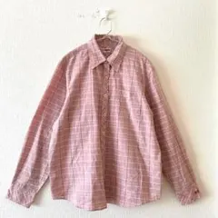 ☆【マックレガー】ボタンシャツ チェック柄 綿混 フルボタン 胸ポケット有 L