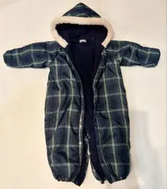 ミキハウス　防寒ツーウェイオール　ジャンプスーツ　チェック柄 60-80cm