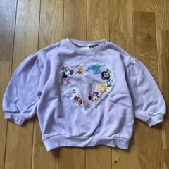 ディズニー 100周年記念トレーナー紫ラベンダープリンセスエルサカットソー