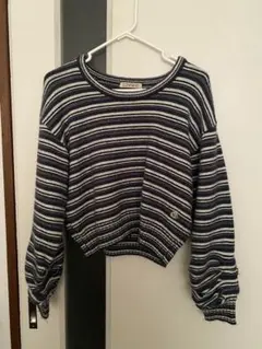 COYSEIDO ストライプ クロップドニット