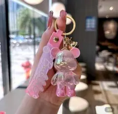 サイバーパンククリスタルクマ型キーホルダー