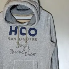 HOLLISTERホリスターロゴ刺繍パーカーグレーフーディカリフォルニア西海岸