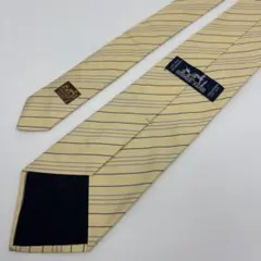 極美品✨ エルメス ネクタイ ストライプ クリーム色 総柄 SILK 100%