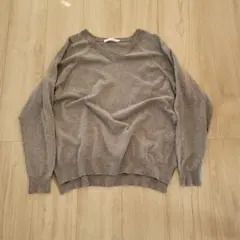 グレー Vネック ニットセーター 長袖