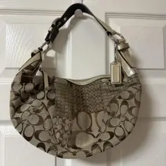 COACH シグネチャー ロゴ パッチワーク ワンショルダーバッグ