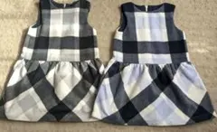 BeBe 半袖ワンピース チェック 100cm 　2セット