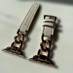 Apple Watch用ホワイトレザーバンド