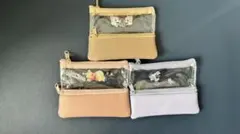 【3点セット】ディズニー Wファスナーポーチ ミニー チップ＆デール プー