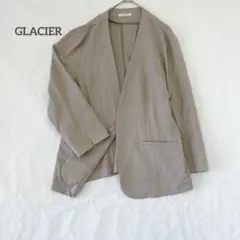 グラシア ノーカラージャケット 七分袖 アウター ストレッチ オフィス XL