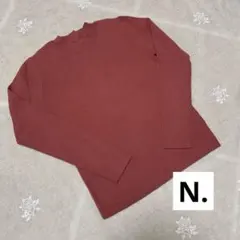 N. エヌドット　レディースサイズM 優しいピンク長袖　後ろボタン　リブ編み