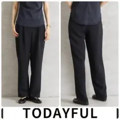 todayful タックパンツ ブラック ネイビー 36 - メルカリ