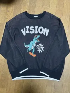 VISION STREET WEAR 恐竜プリント トレーナー M