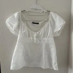 Brandy Melville ホワイト フリル袖 トップス