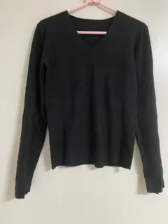 セゾンドパピヨン ブラック Vネック長袖トップス XL タグなし未使用