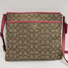 5336 COACH コーチ　58285 ショルダーバッグ　ベージュ　ピンク