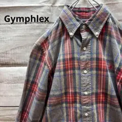 Ghmphlex ネルシャツ チェックシャツ ボタンダウン ロゴ 刺繍 定番