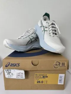 ASICS GEL-KAYANO 32 28.0cm ホワイト/グリーン