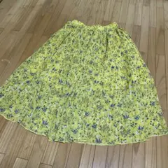 ラブトキシック　140イエロー 花柄 プリーツスカート