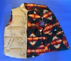 【週末限定値引】デニムサプライ/ラルフローレン/リバーシブル・ダウンベスト(M)