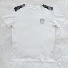 ブラックレーベル クレストブリッジ Tシャツ 白 M 半袖 ロゴ 刺繍 チェック