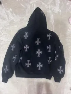 UNKNOWN ブラック クロス模様 パーカー L UNKNOWN ブラック クロス模様 パーカー L UNKNOWN ブラック クロス模様