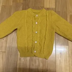最終値下げ‼️ベビー服 マスタード ケーブル編み カーディガン 80 黄色 春
