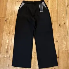 新品未使用 アクアスキュータム ラウンドタックパンツ L寸 ブラック