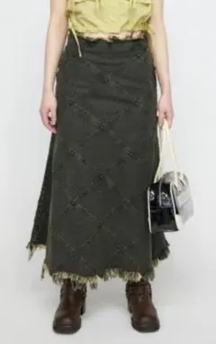 LAGUA GEM LATTICE SWITCH デニムスカート