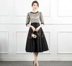 パーティードレス ブラック　刺繍