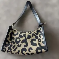 ヒョウ柄 ハンドバッグ ベージュと黒