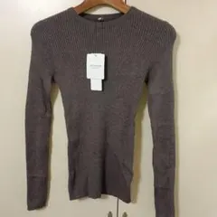 新品　coca コカ 長袖 リブニット クルーネック　グレージュ