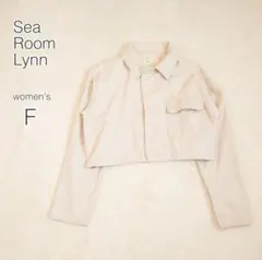 【シールームリン】ジャケット クロップド丈 長袖 白 バックル ステンカラー