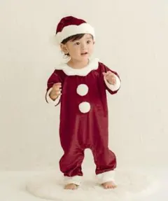 【匿名】3COINS スリコ サンタロンパース：70～80cm／クリスマス