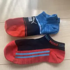 PUMA キッズ靴下 青 赤 黒