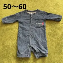 EDWIN デニム調ロンパース　50〜60cm