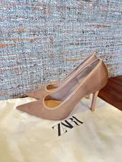 ZARA メッシュハイヒール 37(24.0CM) ベージュ