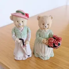 【レトロ】くまのミニチュアフィギュア ２個セット